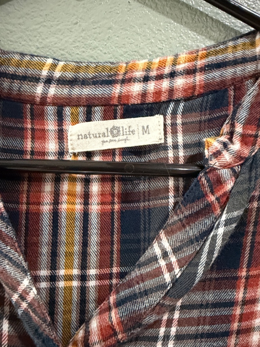 NATURAL LIFE ' Mixed-Print Patchwork Dress - Navy, Rust & Tan - Picture 3 of 9